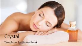  Presentation with nail salon beauty nails concept - Amazing slide deck having beauty and spa concept - happy backdrop and a  colored foreground