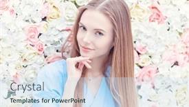  Presentation with blue floral - Presentation theme consisting of beauty-and-spring-mood-portrait background and a sky blue colored foreground