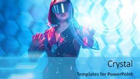  Presentation with artificial intelligence - Presentation theme consisting of beauty and style technologies robot background and a teal colored foreground