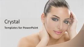  Presentation with indian woman face beauty - Colorful slide deck enhanced with beauty ans sensual woman face backdrop and a light gray colored foreground