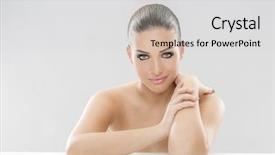  Presentation with indian woman face beauty - Theme having beauty ans sensual woman face background and a light gray colored foreground