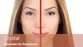  Presentation with comparison - Audience pleasing presentation theme consisting of beauty-anti-aging-skincare-cosmetic backdrop and a coral colored foreground