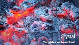  Presentation with glowing corss - PPT theme enhanced with beauty ashes - closeup of warm glowing embers background and a  colored foreground