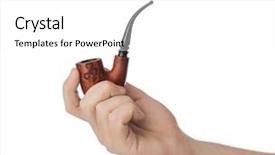  Presentation with pink and blue acrylic smoke white - Presentation design enhanced with beauty ashes - hand with smoking pipe isolated background and a white colored foreground