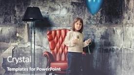  Presentation with elements - Slides enhanced with beauty ashes - little girl in grunge interior background and a gray colored foreground