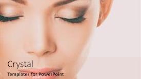  Presentation with eye shadow - Audience pleasing slide deck consisting of beauty-asian-woman-with-closed backdrop and a lemonade colored foreground