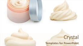  Presentation with container - Theme consisting of beauty balm container and cream background and a cream colored foreground