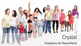  Presentation with people collage - Slide deck having beauty beast - 14 people - families children background and a white colored foreground