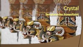  Presentation with dragon - Colorful theme enhanced with beauty beast - dragon head on a monastery backdrop and a tawny brown colored foreground