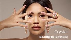  Presentation with african beauty - Presentation theme with beauty-black-skin-woman-african background and a coral colored foreground