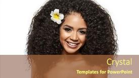  Presentation with ethnic - Audience pleasing PPT theme consisting of beauty black skin woman fashion african ethnic female face portrait young girl model with afro backdrop and a tawny brown colored foreground