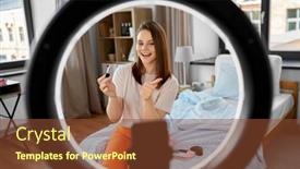  Presentation with beauty - Slide deck having beauty-blogging-make-up background and a tawny brown colored foreground