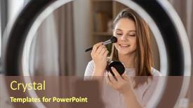  Presentation with beauty - Presentation design enhanced with beauty-blogging-technology-and-people background and a violet colored foreground