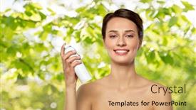  Presentation with cosmetics natural - Audience pleasing slide set consisting of beauty-bodycare-and-natural-cosmetics backdrop and a coral colored foreground