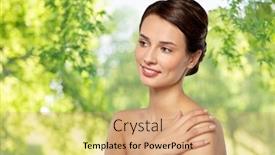  Presentation with green beauty - Colorful presentation theme enhanced with beauty-bodycare-and-people-concept backdrop and a coral colored foreground