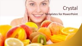  Presentation with facial - Amazing theme having beauty care organic - natural homemade fruit facial masks backdrop and a lemonade colored foreground