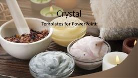  Presentation with cosmetics natural - PPT theme enhanced with beauty care organic - natural spa cosmetics background and a coral colored foreground