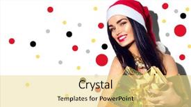  Presentation with sexy santa woman red - Presentation theme enhanced with beauty christmas fashion model girl background and a blonde colored foreground
