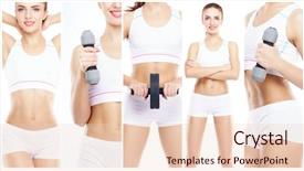  Presentation with slim body - PPT theme having beauty collage - slim and slender girl background and a lemonade colored foreground