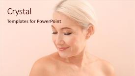  Presentation with beautiful skin - Cool new presentation design with beauty collagene - portrait of beautiful mature woman backdrop and a  colored foreground