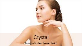  Presentation with beautiful skin - Amazing slide deck having beauty concept - face and hands backdrop and a coral colored foreground