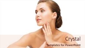  Presentation with beautiful skin - Cool new presentation theme with beauty concept - face of beautiful backdrop and a coral colored foreground