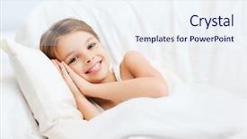  Presentation with sleeping beauty - Slide set enhanced with beauty concept - little girl sleeping background and a sky blue colored foreground