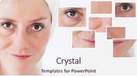  Presentation with aging skin - Presentation design enhanced with beauty concept - skin care anti background and a  colored foreground