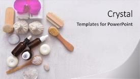  Presentation with set of dried herbs - Amazing presentation theme having beauty concept with spa set backdrop and a white colored foreground