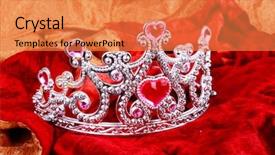  Presentation with crown - PPT layouts with rich ruler - royal crown background and a coral colored foreground