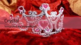  Presentation with crown - Colorful slide deck enhanced with rich ruler - royal crown backdrop and a crimson colored foreground