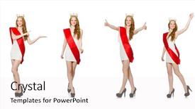  Presentation with winner - PPT theme enhanced with beauty contest winner isolated background and a white colored foreground