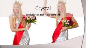  Presentation with winner - PPT theme consisting of beauty contest winner isolated background and a lemonade colored foreground