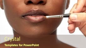  Presentation with cosmetics beauty - Presentation theme consisting of beauty-cosmetics-and-people-concept background and a tawny brown colored foreground