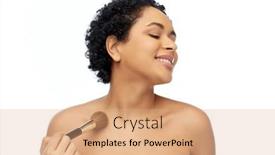  Presentation with cosmetics beauty - Slide set consisting of beauty-cosmetics-and-people-concept background and a coral colored foreground