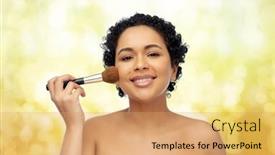  Presentation with blush - Theme enhanced with beauty-cosmetics-and-people-concept background and a coral colored foreground