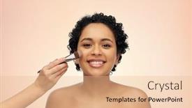  Presentation with beauty cosmetics - PPT theme featuring beauty-cosmetics-and-people-concept background and a lemonade colored foreground