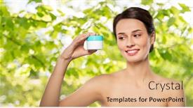  Presentation with cosmetics cream - PPT layouts consisting of beauty-cosmetics-and-skincare-concept background and a coral colored foreground