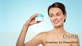  Presentation with cosmetics cream - Presentation theme having beauty-cosmetics-and-skincare-concept background and a lemonade colored foreground