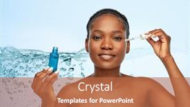  Presentation with cosmetics serum - Presentation consisting of beauty-cosmetics-and-skincare-concept background and a coral colored foreground