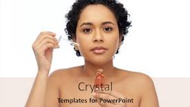  Presentation with cosmetics serum - Beautiful slide deck featuring beauty-cosmetics-and-skincare-concept backdrop and a coral colored foreground