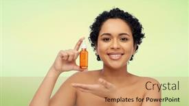  Presentation with cosmetics serum - Beautiful presentation featuring beauty-cosmetics-and-skincare-concept backdrop and a coral colored foreground