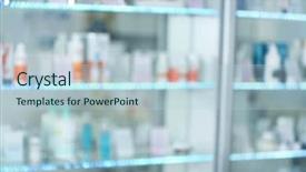  Presentation with beauty cosmetics - Presentation design consisting of beauty cosmetics on glass shelves background and a lemonade colored foreground