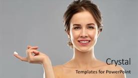  Presentation with cosmetics cream - Cool new slide deck with beauty cosmetics and skincare concept backdrop and a coral colored foreground