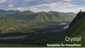  Presentation with dawn - Presentation design with beauty dawn on the beauty valleys in the mountains in altay background and a tawny brown colored foreground