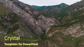  Presentation with spirit - Amazing presentation theme having beauty-day-in-the-mountains backdrop and a tawny brown colored foreground
