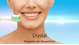  Presentation with health insurance concept - PPT theme featuring one green iguana lizard rests on a log and heats up in the sun on summer meadow background and a tawny brown colored foreground