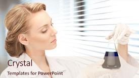  Presentation with lab test - Beautiful PPT layouts featuring beauty doctor - picture of beautiful lab worker backdrop and a lemonade colored foreground