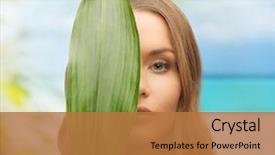  Presentation with eco - Cool new PPT theme with beauty and eco cosmetology concept backdrop and a coral colored foreground