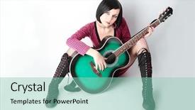  Presentation with black girl sexy fashionable mulatto - Slide set having beauty emo girl with guitar background and a  colored foreground